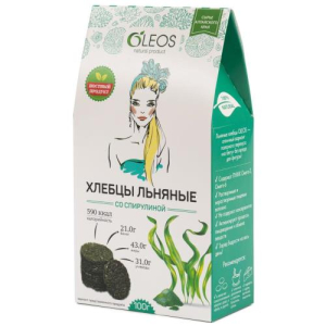 Олеос хлебцы 100г льняные со спирулиной