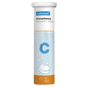 Лекстор аскорбинка таблетки шипучие 900мг 3г №17 бад