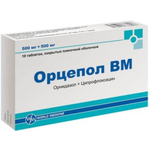 Орцепол вм таблетки покрытые пленочной оболочкой 500мг + 500мг №10