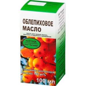 Облепиховое  масло для приема внутрь местного и наружного применения 100мл