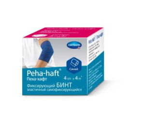 Пеха-хафт бинт эластичный самофиксирующийся 4смх4м синий