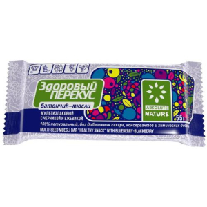 Здоровый перекус батончик черника + ежевика 55/60г.
