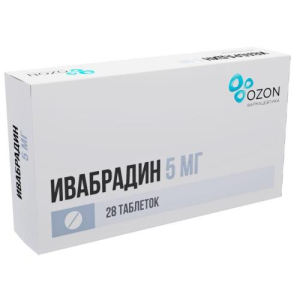 Ивабрадин таблетки покрытые пленочной оболочкой 5мг №28/озон