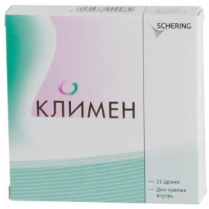 Климен таблетки покрытые оболочкой №21 /в наборе: таблетки 2-х видов - белые (эстрадиола валерат 2 мг)-11 шт., розовые (эстрадиола валерат 2 мг  +  ци