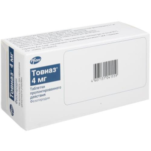 Товиаз таблетки кишечнорастворимые с пролонгированным высвобождением 4мг №28