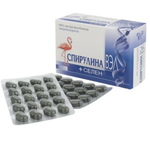 Спирулина вэл + селен таблетки №120
