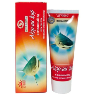 Акулья сила акулий жир  крем для тела 75мл пчелиный яд п/боли в спине