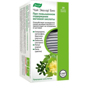Эвалар био чай 1.5г №20 при повышенного содержания мочевой кислоты бад