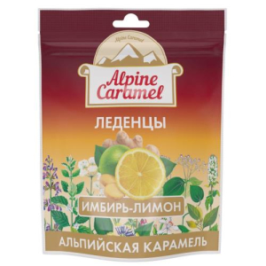 Альпийская карамель леденцы 75г имбирь-лимон бад