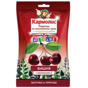 Кармолис леденцы 75г мед/витамин с/вишня детские