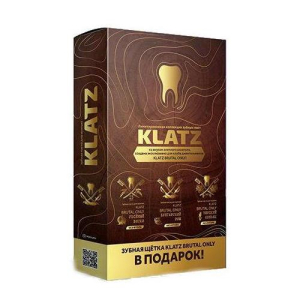 Клатц брутал онли набор (терпкий коньяк 75мл. + паста убойный виски 75мл. + бунтарский ром  + зуб.щетка жест.)