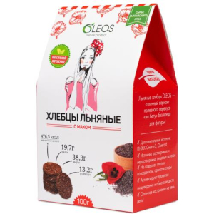 Олеос хлебцы 100г льняные мак