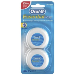 Орал би эсеншиал флосс зубная нить вощеная мятная 50мх2  [oral b essential floss]