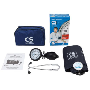 Сиэс медика тонометр механический cs 107 со встроенным фонендоскопом и манжетой 22-38см