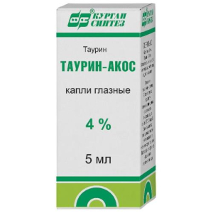 Таурин-акос капли глазные 4% 5мл 