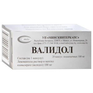 Валидол капсулы подъязычные 100мг №20