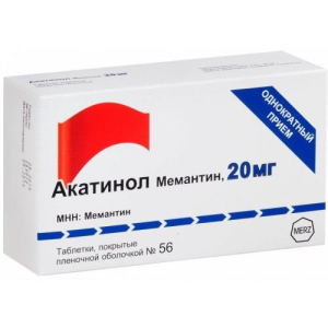 Акатинол мемантин таблетки покрытые пленочной оболочкой 20мг №56