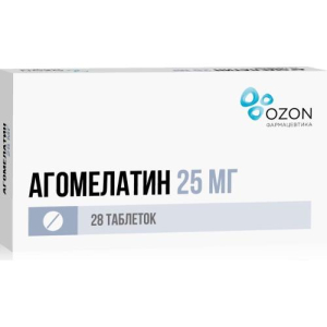 Агомелатин таблетки покрытые пленочной оболочкой 25мг №28