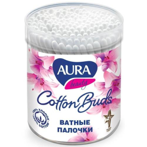Аура бьюти палочки ватные №100 стакан