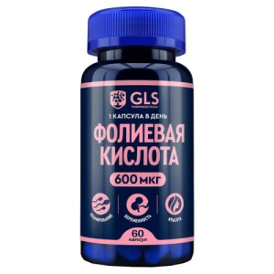 Джи эл эс фолиевая кислота капсулы 0,6мг 400мг №60 бад
