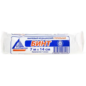 навтекс бинт мед марл стер 7мх14см