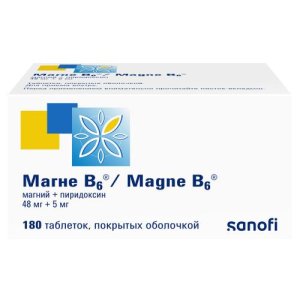 Магне b6 таблетки покрытые оболочкой №180