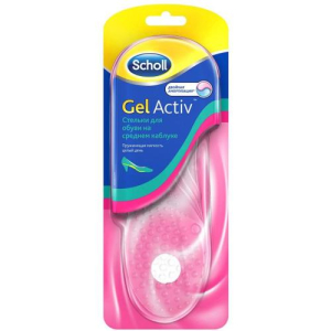 Шолл гель актив стельки д/обуви на среднем каблуке 1пара
