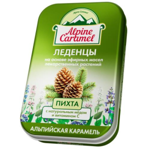 Альпийская карамель леденцы 53г детские мед + витамин с пихта