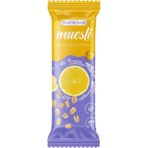 Фуд форте батончик-мюсли 50г лимон мед имбирь