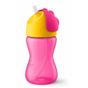 Авент чашка 300мл с трубочкой 12мес +  розов. /арт. scf798/02/