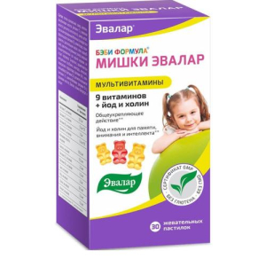 Эвалар бэби формула мишки пастилки жевательные №30 мультивитамины бад
