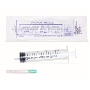 Вогт медикал шприц одноразовый стерильный с иглой 20мл №50 3-х комп 21g 0,8х40мм