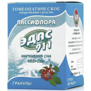 Пассифлора эдас-911 гранулы гомеопатические 20г
