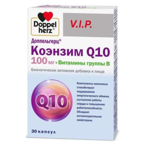 Доппельгерц в.и.п. Коэнзим Q10 100мг + витамины группы В 515мг №30 бад