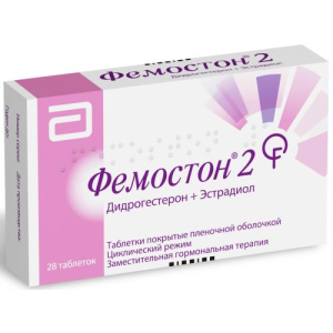 Фемостон 2 таблетки покрытые пленочной оболочкой набор 10мг + 2мг и 2мг №28 /в наборе: таблетки 2-х видов - эстрадиол 2 мг-14 шт., эстрадиол 2 мг  +  