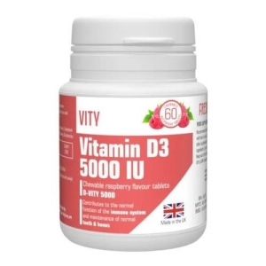 Д-вити витамин д3 5000ме таблетки жевательные №60 с малиновым вкусом бад