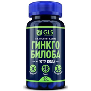 Джи эл эс гинкго билоба + готу кола капсулы 380мг №60 бад