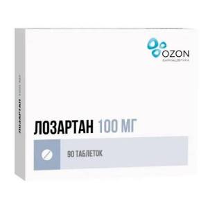 Лозартан таблетки покрытые пленочной оболочкой 100мг №90