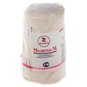 Медитек бинт медицинский эластичный вр 10х300см застежка