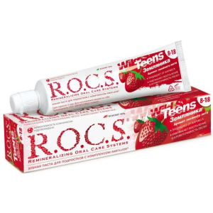 Рокс тинс зубная паста 74г земляника 8-18лет