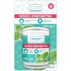 Таймдент флосс-зубочистки №100 мята