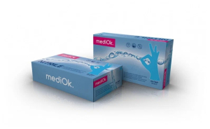 Медиок перчатки смотровые нитриловые нестерильные неопудренные 1 пара р м голубые