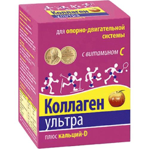 Коллаген ультра + с + кальций + д3 порошок 8г №30 яблоко