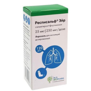 Респисальф эйр аэрозоль для ингаляций дозированный 25мкг + 250мкг/доза 120доз