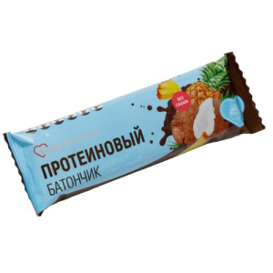 Сердце континента батончик протеиновый 40г кокос-ананас в шокол глазури бад