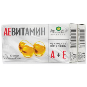 Мирролла аевитамин капсулы 270мг №20 природные витамины а + е бад