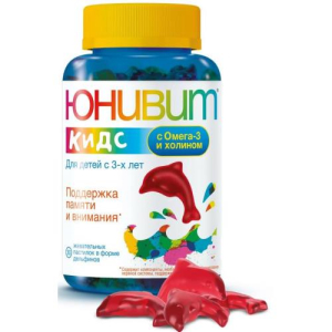 Юнивит кидс омега-3 холин №30 жев.паст. (дельфинчики)