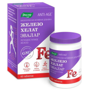 Эвалар анти-эйжд железо хелат таблетки 250мг №60
