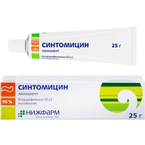 Синтомицин линимент для местного применения 10% 25г