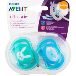 Авент ультра айр пустышка силиконовая №2 6-18мес д/мальч. /арт. scf344/22/